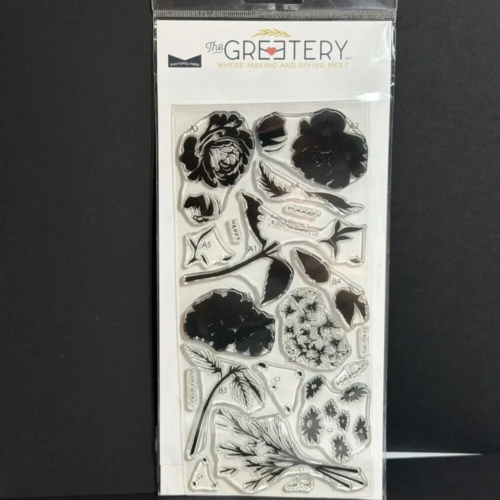 The Greetery BUDDING BEAUTIES Summer Florals Rubber Stamps